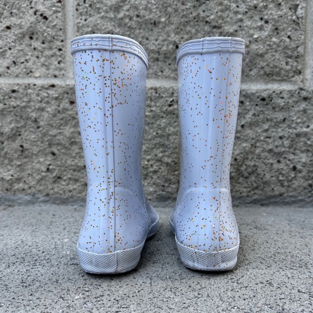 HUNTER Kids First Giant Glitter Rain Boots Girls 13 EU 31 Purple Gum Boot - Picture 4 of 10